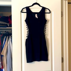 Black Mini Dress with Side Cut Size 4